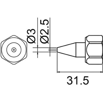 带盖螺母的 N-2.5 喷嘴HAKKO白光801-N-2.5